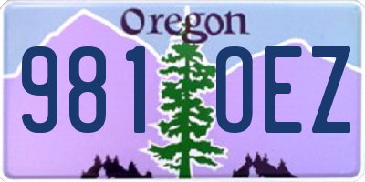 OR license plate 981OEZ