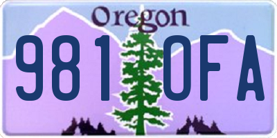 OR license plate 981OFA