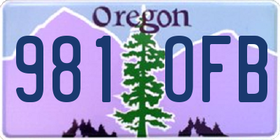 OR license plate 981OFB