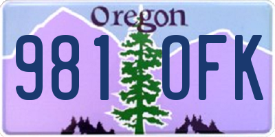 OR license plate 981OFK
