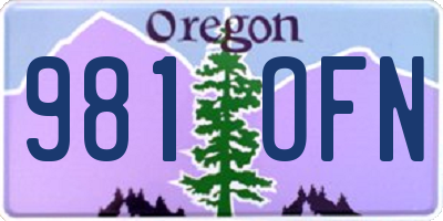 OR license plate 981OFN