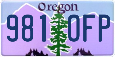 OR license plate 981OFP