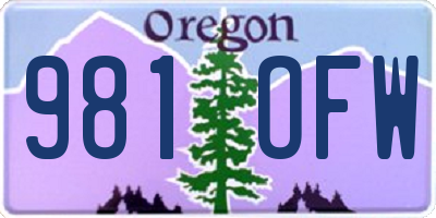 OR license plate 981OFW