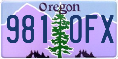 OR license plate 981OFX