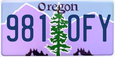 OR license plate 981OFY