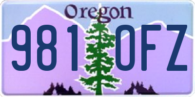 OR license plate 981OFZ