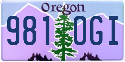 OR license plate 981OGI