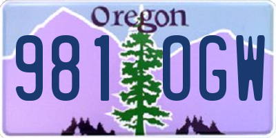 OR license plate 981OGW