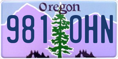 OR license plate 981OHN