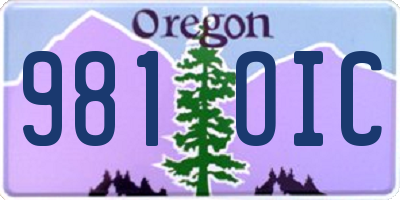 OR license plate 981OIC