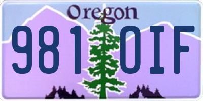 OR license plate 981OIF