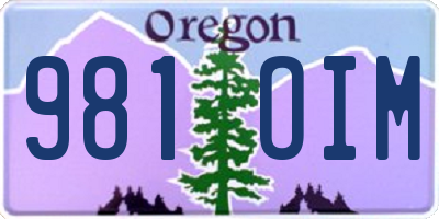 OR license plate 981OIM