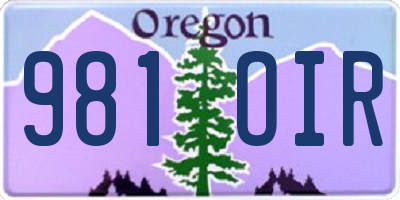 OR license plate 981OIR