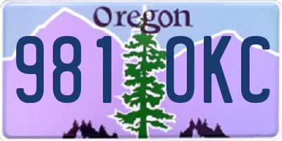 OR license plate 981OKC