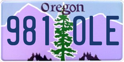 OR license plate 981OLE