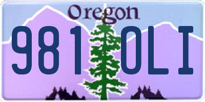 OR license plate 981OLI