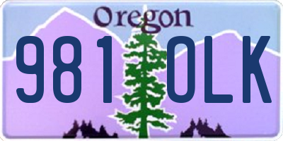 OR license plate 981OLK