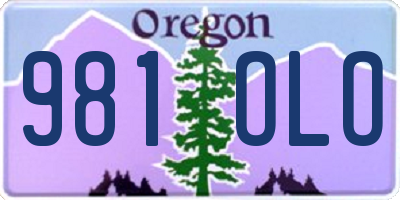 OR license plate 981OLO