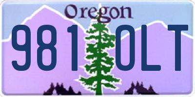 OR license plate 981OLT