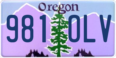 OR license plate 981OLV