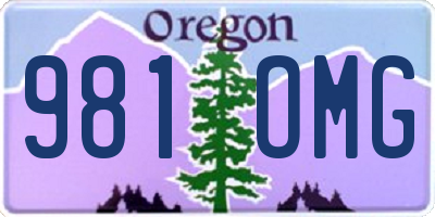 OR license plate 981OMG