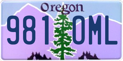 OR license plate 981OML