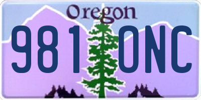OR license plate 981ONC