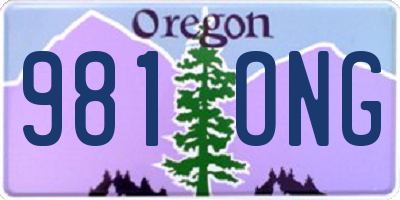 OR license plate 981ONG