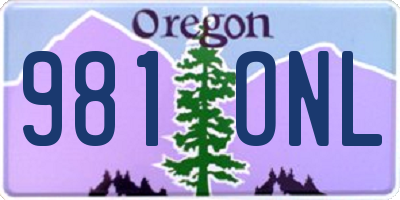 OR license plate 981ONL