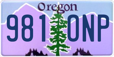 OR license plate 981ONP
