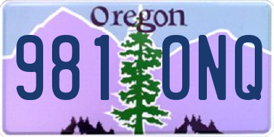 OR license plate 981ONQ