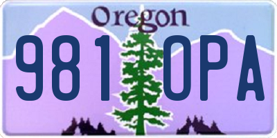 OR license plate 981OPA