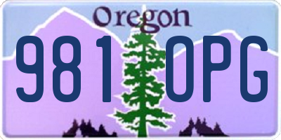 OR license plate 981OPG