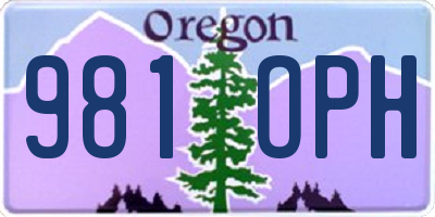 OR license plate 981OPH