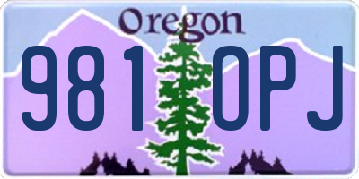 OR license plate 981OPJ