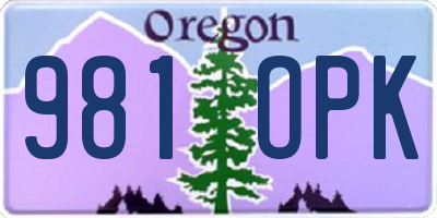 OR license plate 981OPK