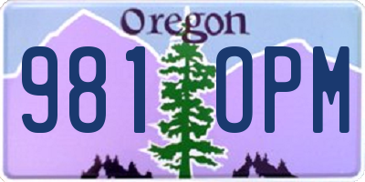 OR license plate 981OPM