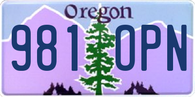 OR license plate 981OPN