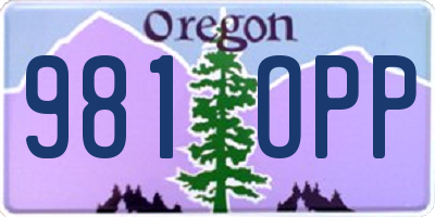 OR license plate 981OPP