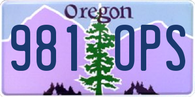 OR license plate 981OPS