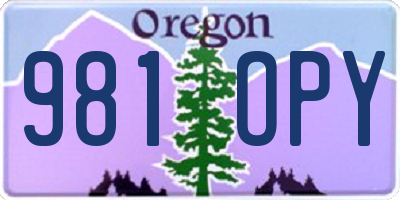 OR license plate 981OPY