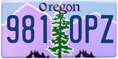 OR license plate 981OPZ
