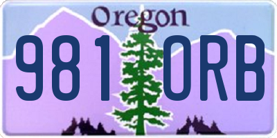 OR license plate 981ORB