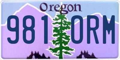OR license plate 981ORM