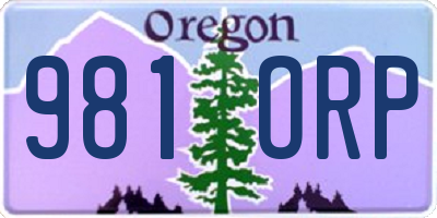 OR license plate 981ORP