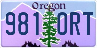 OR license plate 981ORT