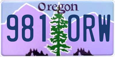OR license plate 981ORW