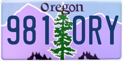 OR license plate 981ORY