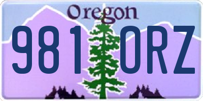 OR license plate 981ORZ
