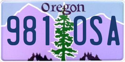 OR license plate 981OSA